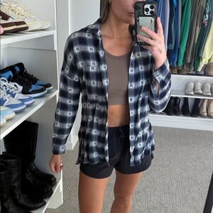 Plaid Navy Button-Up